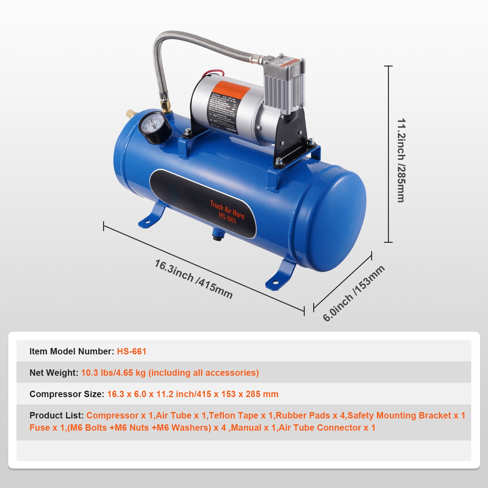 Air Compressor System With Tank For Train Horns And Car Tyres_voghion.com